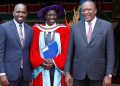 Kipchumba Murkomen (left) with William Ruto and Uhuru Kenyatta
