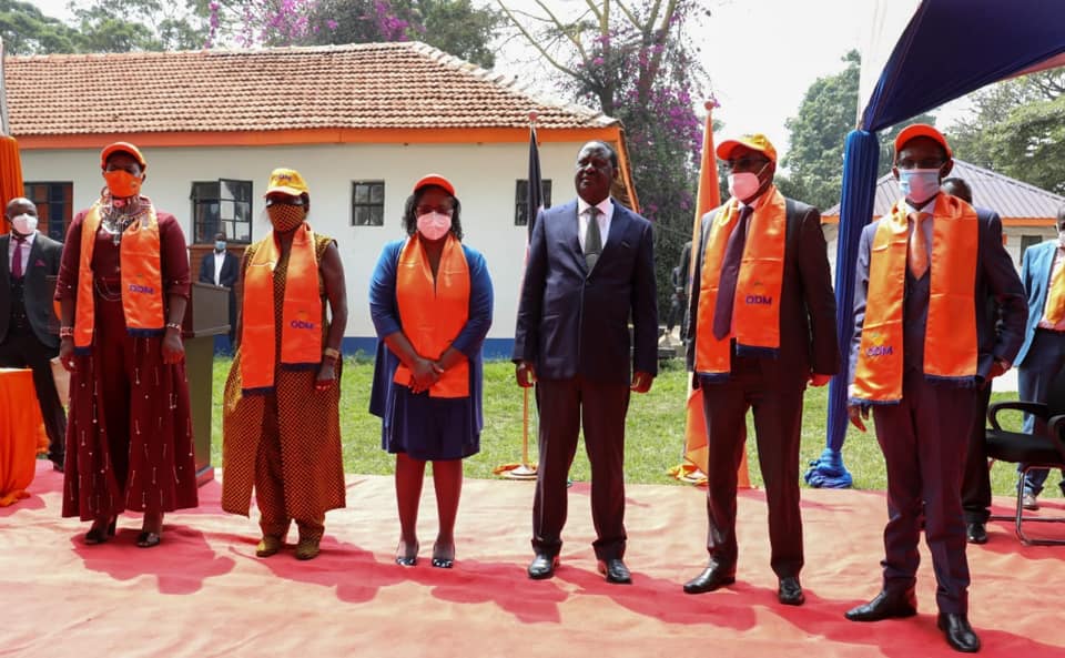 Raila Odinga at the Chungwa House, Nairobi where he talked about the status of the Building Bridges Initiative