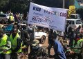 A banner protesting William Ruto's Visit to Kisii county