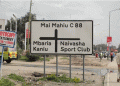 A road sign at the Mai Mahiu Junction