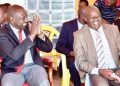 Willy Mutunga (left) with Deputy President William Ruto at a previous function.