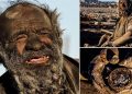 Amou Haji is the dirtiest man in the world. He has not had a bath or shower for nearly 70 years.