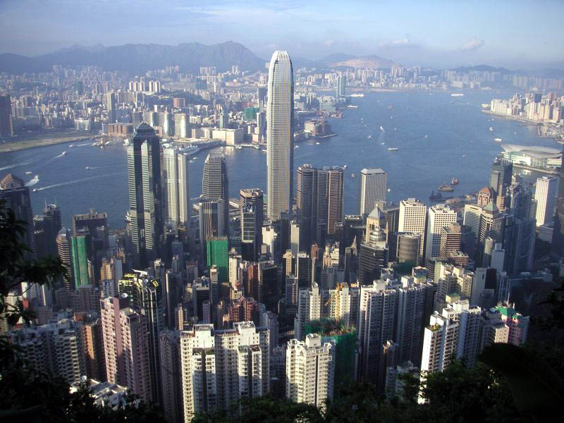 A panoramic view of Hong Kong.